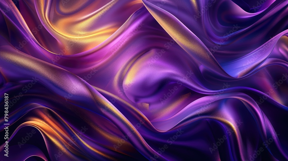 Fototapeta premium A purple and gold fabric with a shiny, glittery appearance