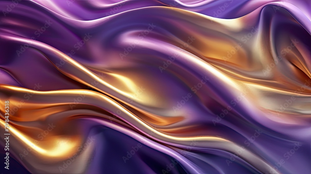 A purple and gold fabric with a wave pattern A purple and gold fabric with a wave pattern
