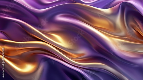 A purple and gold fabric with a wave pattern
