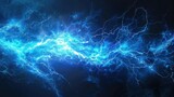 A blue and white electric storm with a blue lightning bolt