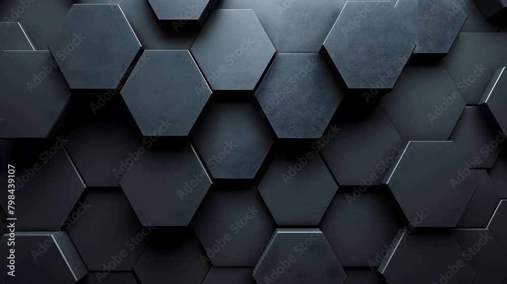 3d render, abstract black background with hexagon pattern in the form of dark grey shapes on a gray wall 3d render, abstract black background with hexagon pattern in the form of dark grey shapes on a gray wall