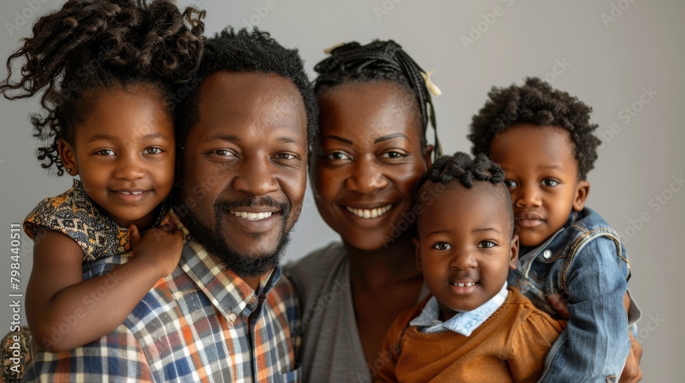 Happy family group photo, indoors Happy family group photo, indoors