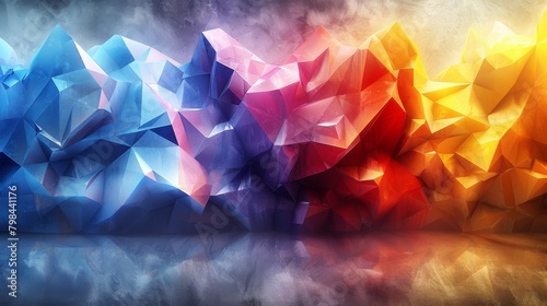 colorful gradient technology triangular abstract background, abstract polygonal pattern, concept of business background with colorful geometric shape