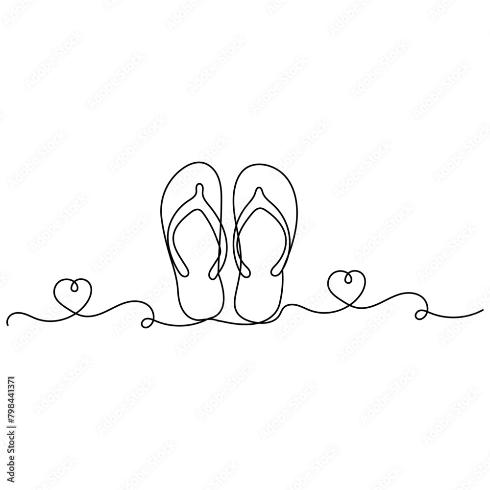 Slippers continuous one line drawing of outline vector illustration
Slippers continuous one line drawing of outline vector illustration