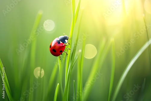 ladybug on green grass