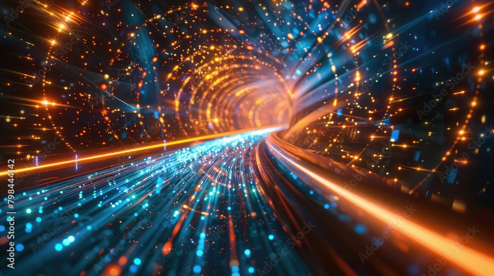 A tunnel with a bright orange light at the end A tunnel with a bright orange light at the end