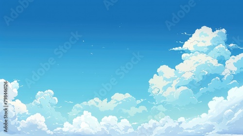 Background of blue sky with small clouds