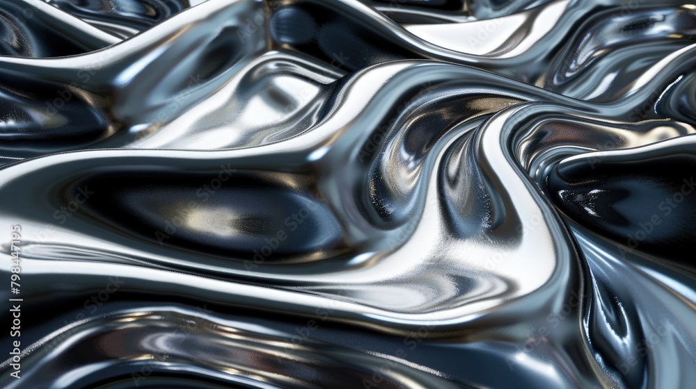 A shiny silver fabric with a wave pattern A shiny silver fabric with a wave pattern