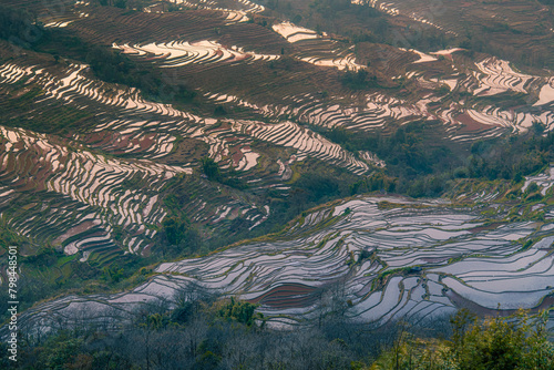 Yuanyang rice terrace from Bada scenic area in Yunnan province, China