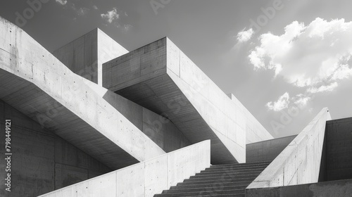 A modern Mexican building with clean lines and geometric shapes.