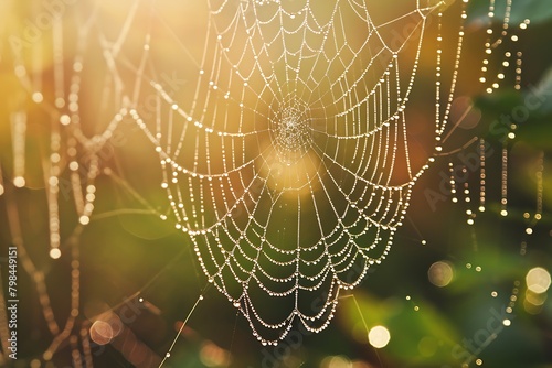 spider web with dew drops © Usman