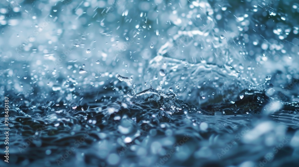 Close-up view of multiple water droplets resting on a smooth surface, each droplet reflecting light and creating a captivating pattern. Close-up view of multiple water droplets resting on a smooth surface, each droplet reflecting light and creating a captivating pattern.