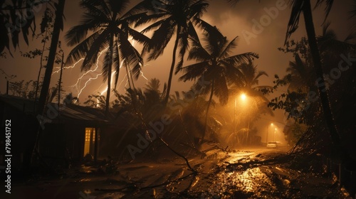Cyclone Hits Madagascar Coast at Night with Violent Winds - Tropical Forests and Villages Ravaged