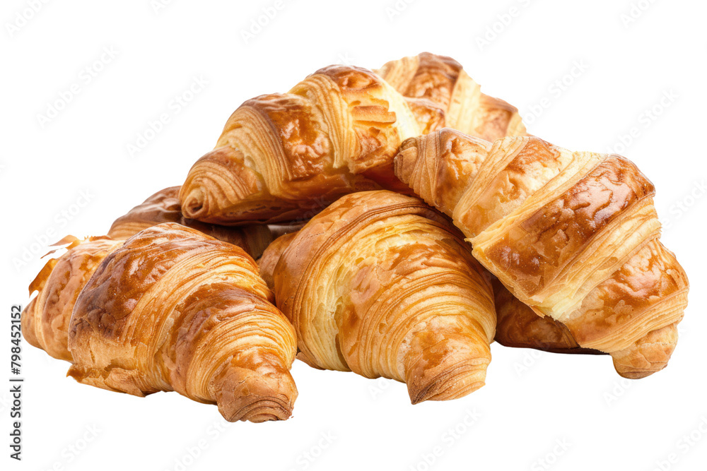 Fresh butter croissants, thin and crispy dough isolated on white background. Fresh butter croissants, thin and crispy dough isolated on white background.