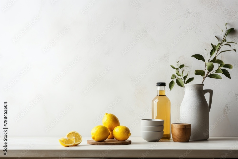 Bohemian Interior Design Style a small kitchen fruit lemon plant.