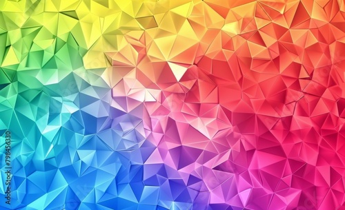 Abstract background with colorful low poly triangles photo