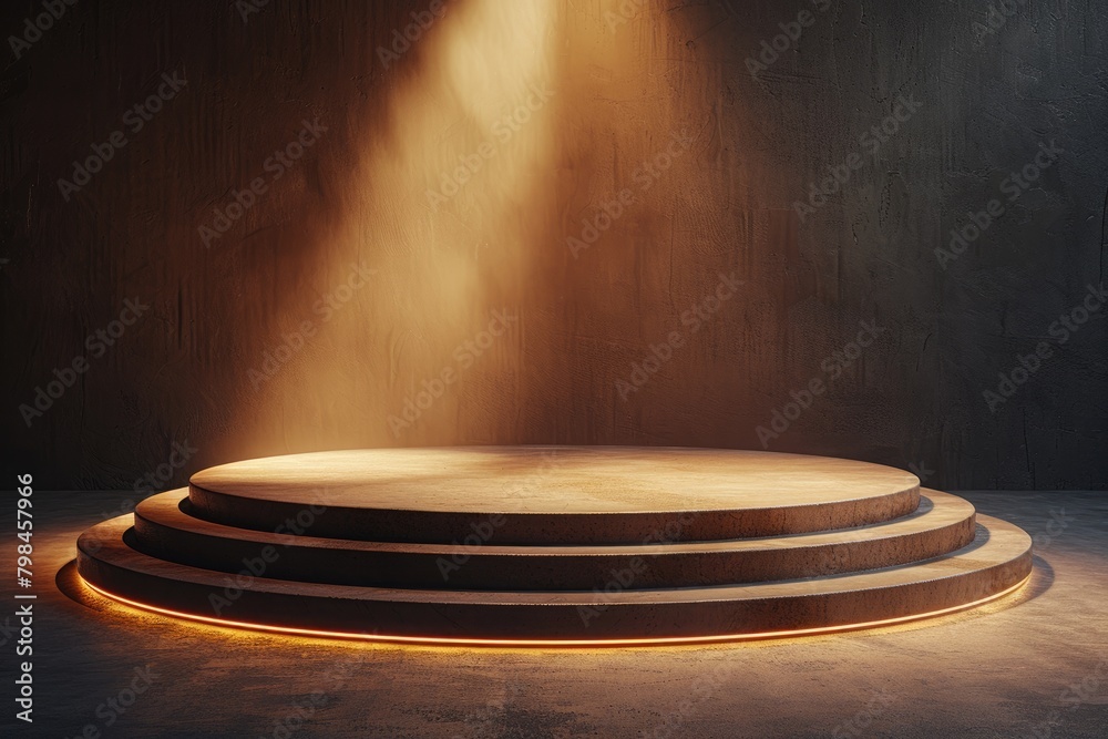 Product display podium with soft and gentle light for cosmetic adsvertising.