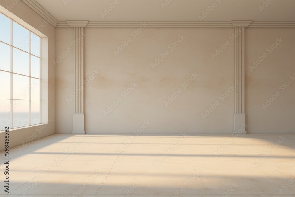 Fototapeta premium Empty room flooring old architecture