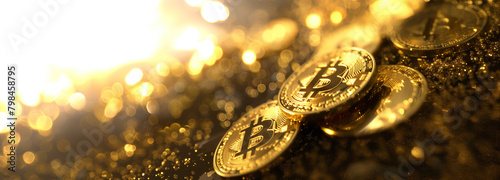 Bitcoin as Digital Gold: A Shimmering Display of Virtual Wealth - Image made using Generative AI.