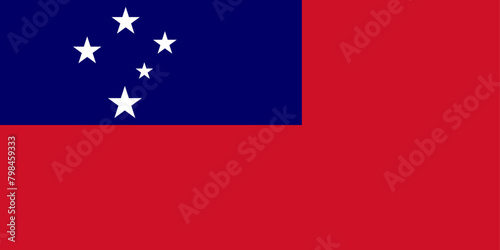 Samoa flag official.vector illustration. 