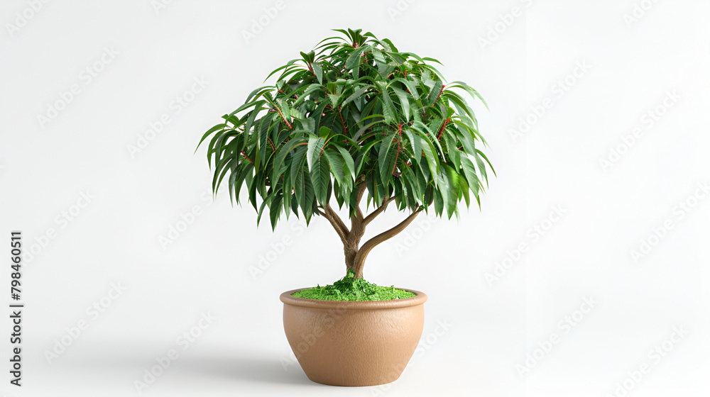 White shelf on an empty wall with bonsai,Indoor plant in a white pot on the floor against a white wall White shelf on an empty wall with bonsai,Indoor plant in a white pot on the floor against a white wall