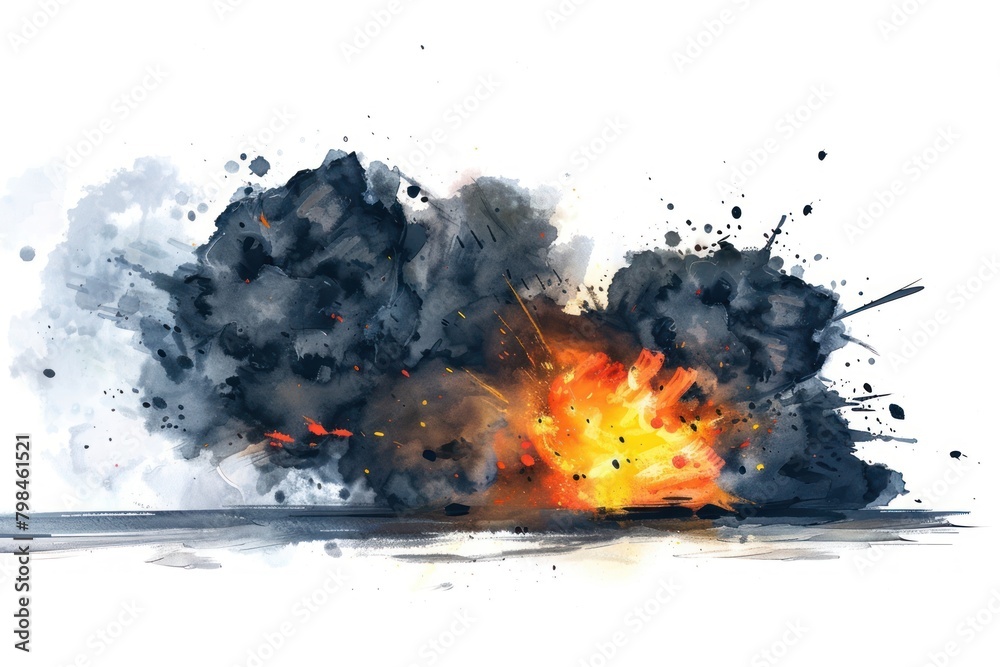 Explosion border illustration explosion bonfire flame Stock ...
