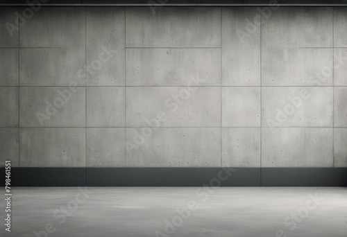 Exposed Concrete Panoramic Background Wall Modern Subtle Room Wide Garage