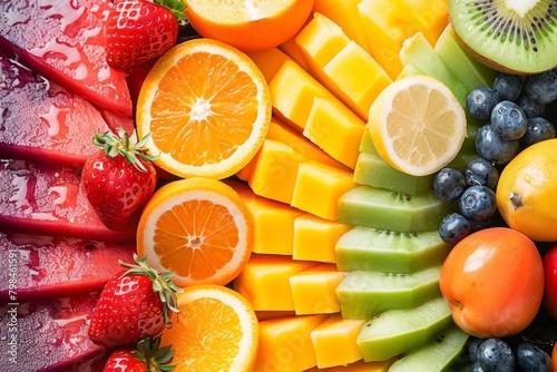 vibrant rainbow of fresh fruits and vegetables healthy eating concept photo