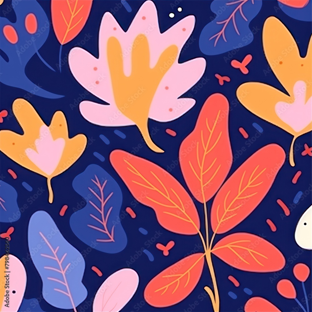 Flowers pattern graphics plant leaf Flowers pattern graphics plant leaf