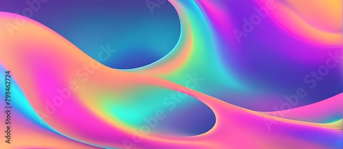 Abstract fluid iridescent holographic neon curved wave in motion colorful background, Gradient design. 