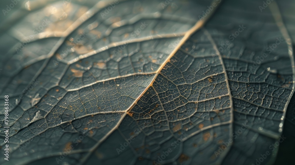 A closeup of a leaf highlighting the intricate s and geometric patterns within.. A closeup of a leaf highlighting the intricate s and geometric patterns within..