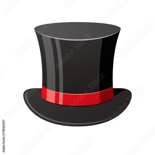 Top hat vector isolated on white background.