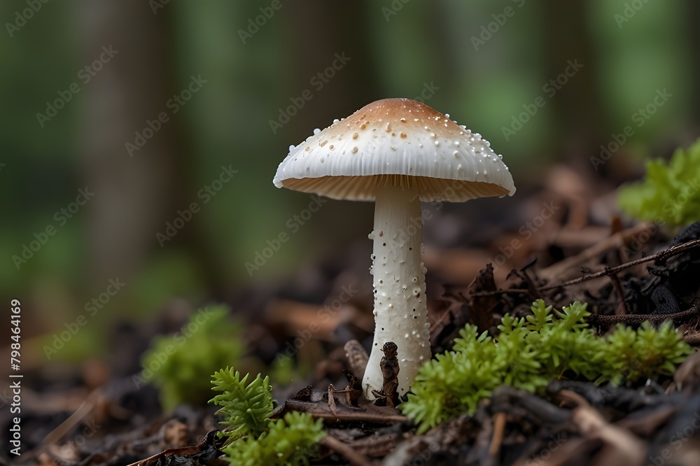 Mushroom Shaggy Ink Cap (Coprinus comatus) in a mature stage
Mushroom Shaggy Ink Cap (Coprinus comatus) in a mature stage