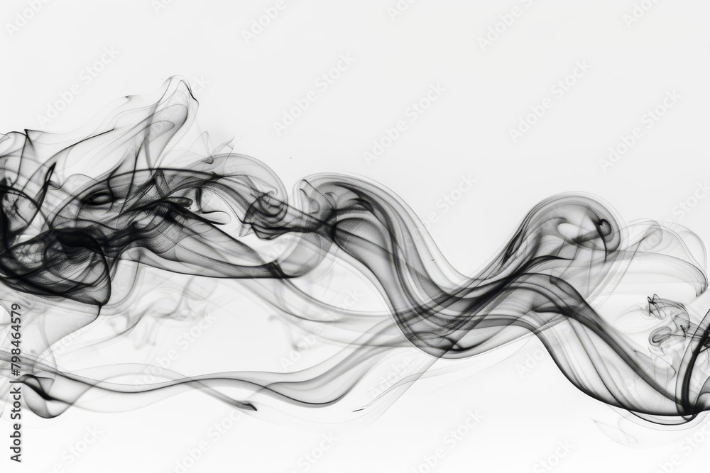 wispy black smoke swirls on white abstract pollution overlay highquality stock image 8