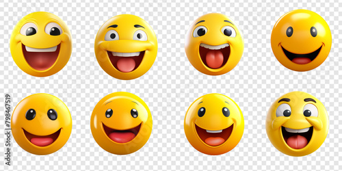 Elegant happy emoticon png collection