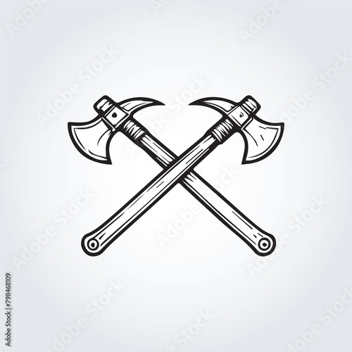 double axe logo icon