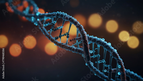 DNA. Abstract 3d polygonal wireframe DNA molecule. Medical science, genetic biotechnology, chemistry biology