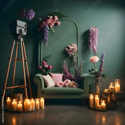 Elegant Floral Arch Studio Backdrop for Sale: Professional Photography Background