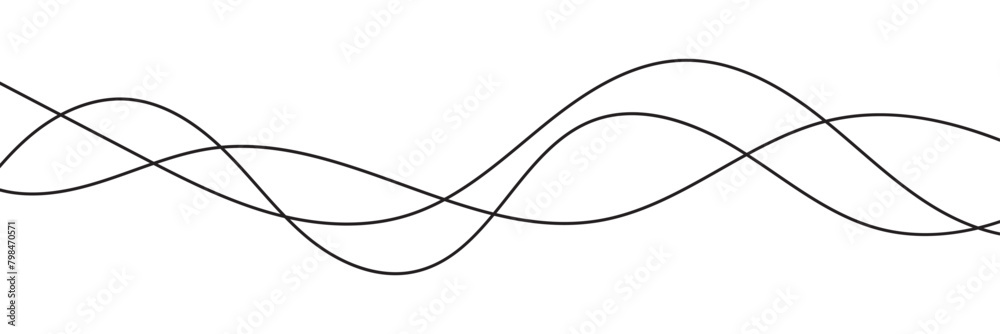 Thin line wavy background. Abstract black lines wave curve motion on white background vector Stock Vector Thin line wavy background. Abstract black lines wave curve motion on white background vector Stock Vector