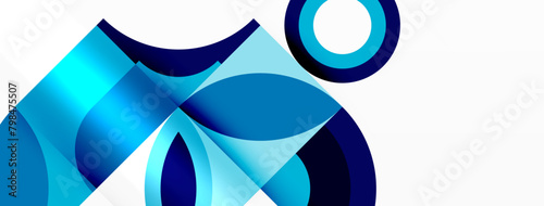 An electric blue circle with a white circle in the center, creating a symmetrical pattern on a white background. A modern and artistic graphic illustration with azure and aqua tones