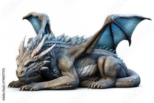 Sleeping dragon sculpture dinosaur animal.