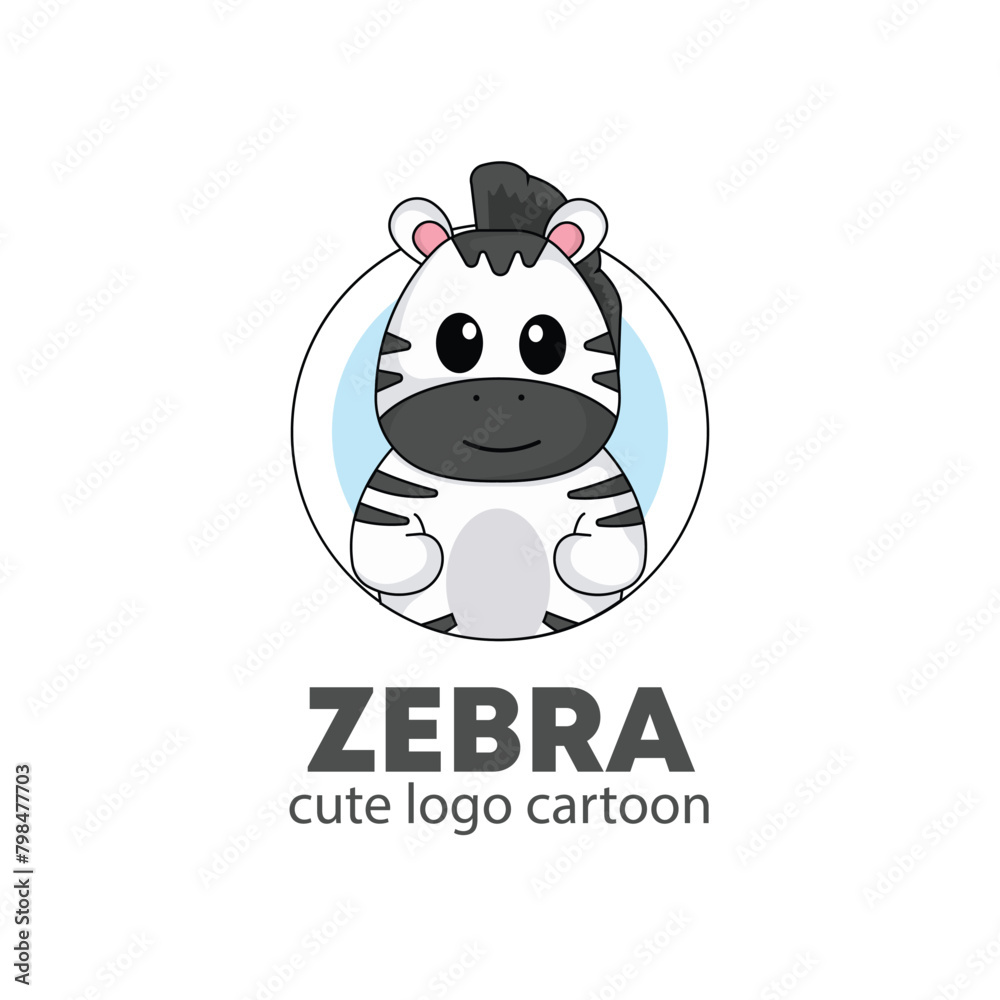logo zebra cute cartoon vector illustration. animal logo concept .flat style concept illustration cute logo zebra cute cartoon vector illustration. animal logo concept .flat style concept illustration cute