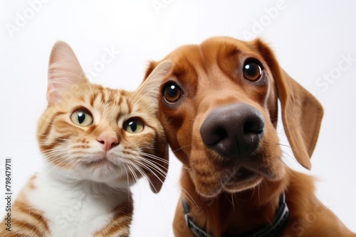 Selfie dog and cat mammal animal snout. photo
