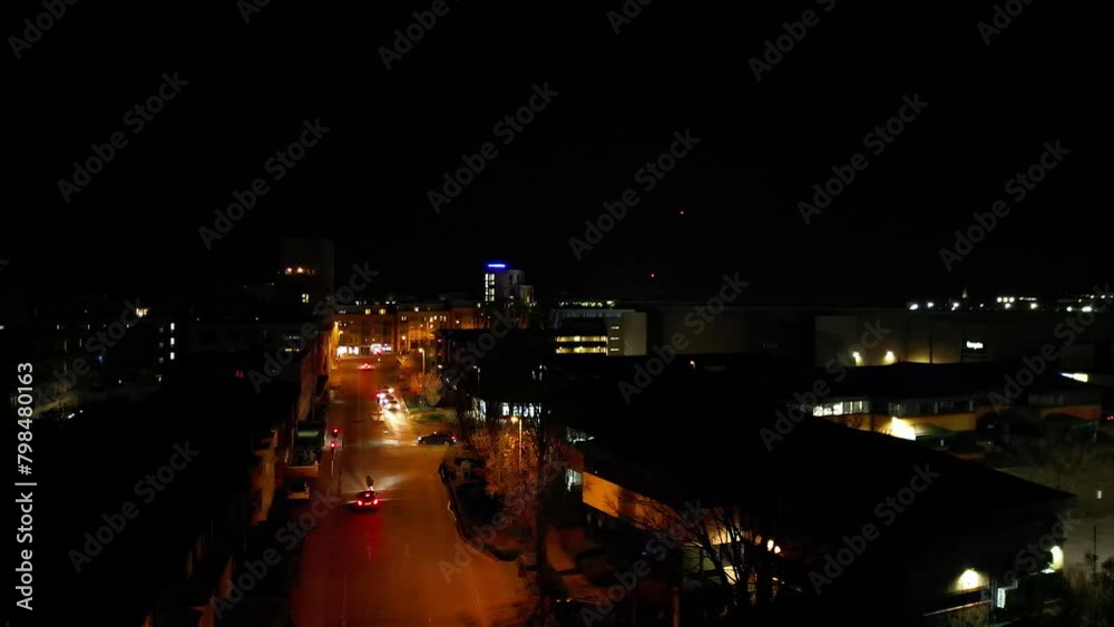Aerial Night View of Illuminated Historical Cambridge City Centre of Cambridgeshire, England United Kingdom. March 21st, 2024 Aerial Night View of Illuminated Historical Cambridge City Centre of Cambridgeshire, England United Kingdom. March 21st, 2024