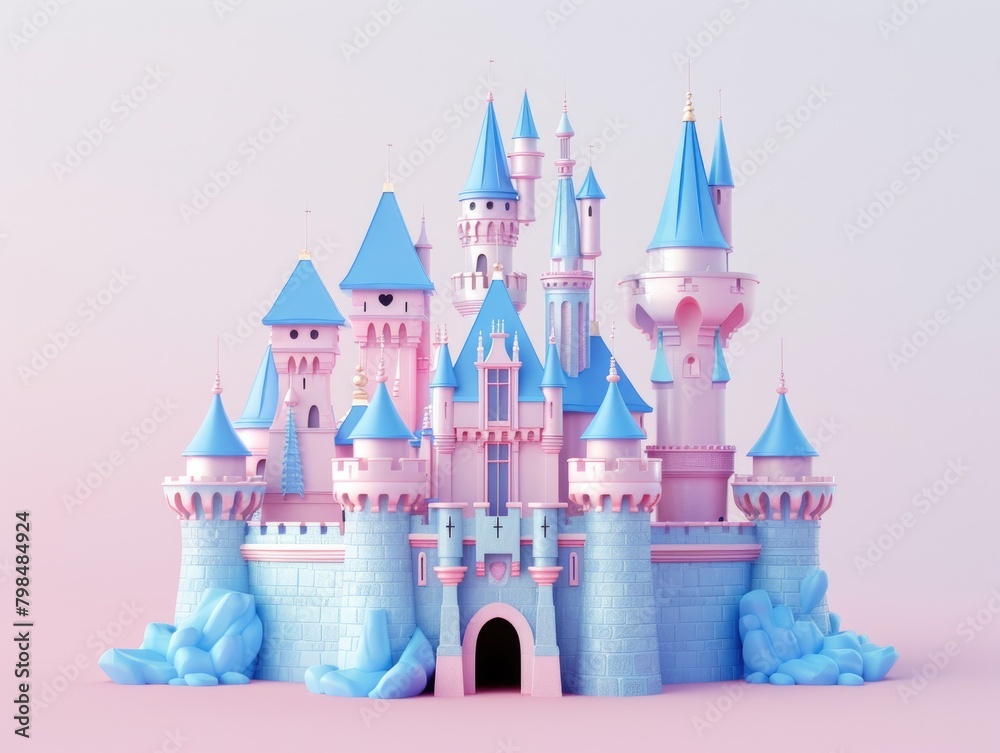 Pink cartoon castle Pink cartoon castle