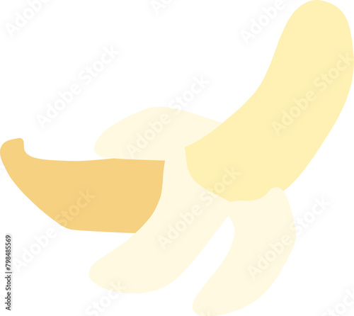 シンプルにデフォルメしたかわいいバナナのイラスト