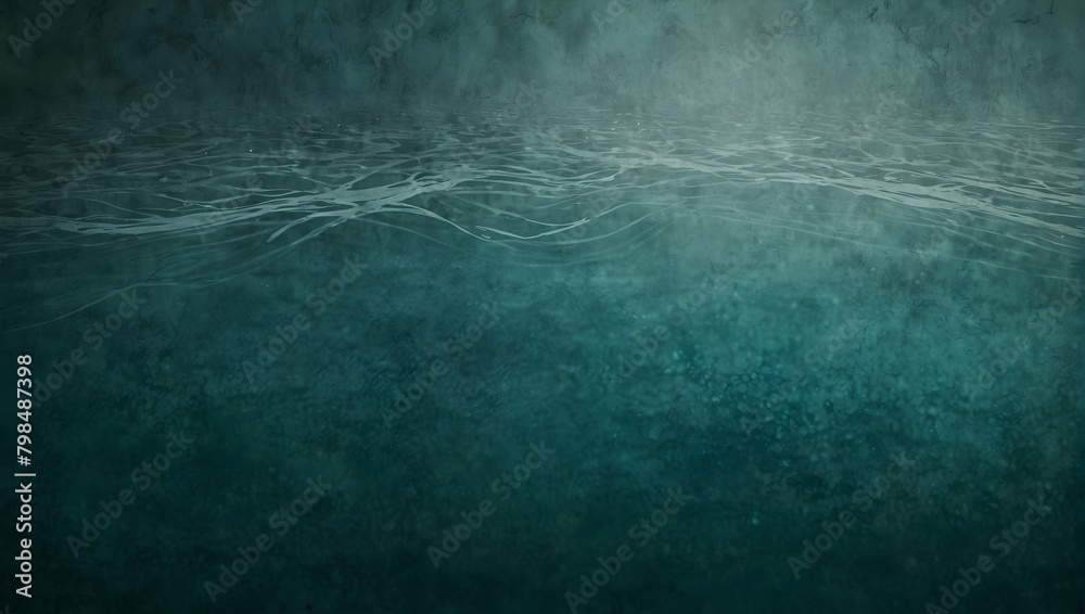  A calming teal textured background with an abstract, flowing water pattern ai_generated