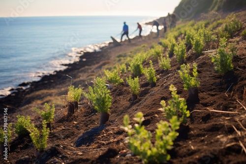 A coastal restoration project bringing back native plants.