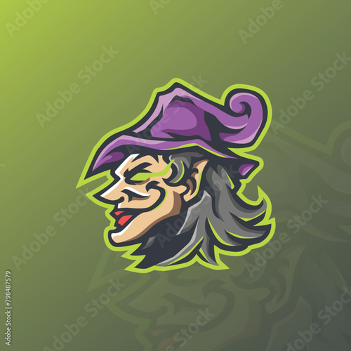 wizard mascot esport logo design