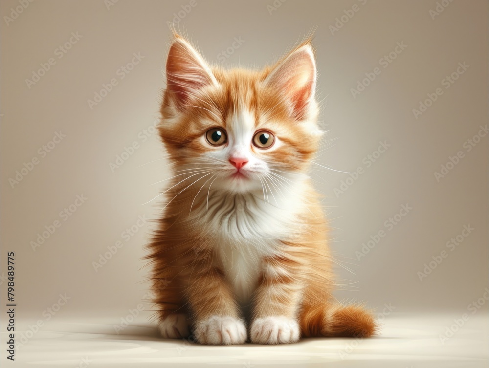 A cat on a white background A cat on a white background